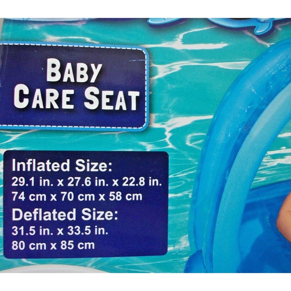 Bestway H2OGO UV Careful Baby Care Seat Inflatable Pool Float with Sunshade Blue - Picture 3 of 4